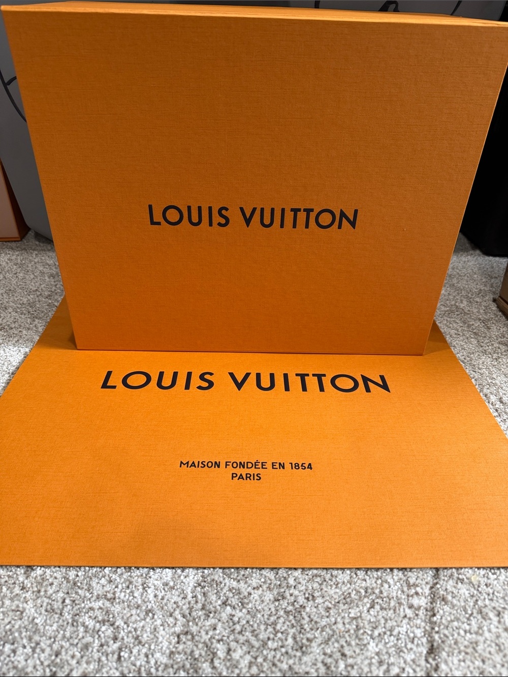 Louis Vuitton Bright Orange Branded Box Duo